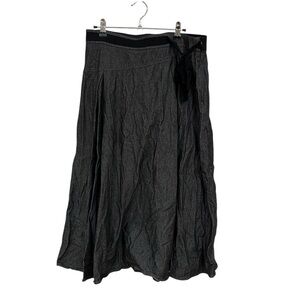 Mignon doo Dark Gray A-Line Skirt with Bow